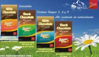 Chocolates sin Azúcar Endulzados con Stevia Daida Chocolates por 4 sabores distintos.